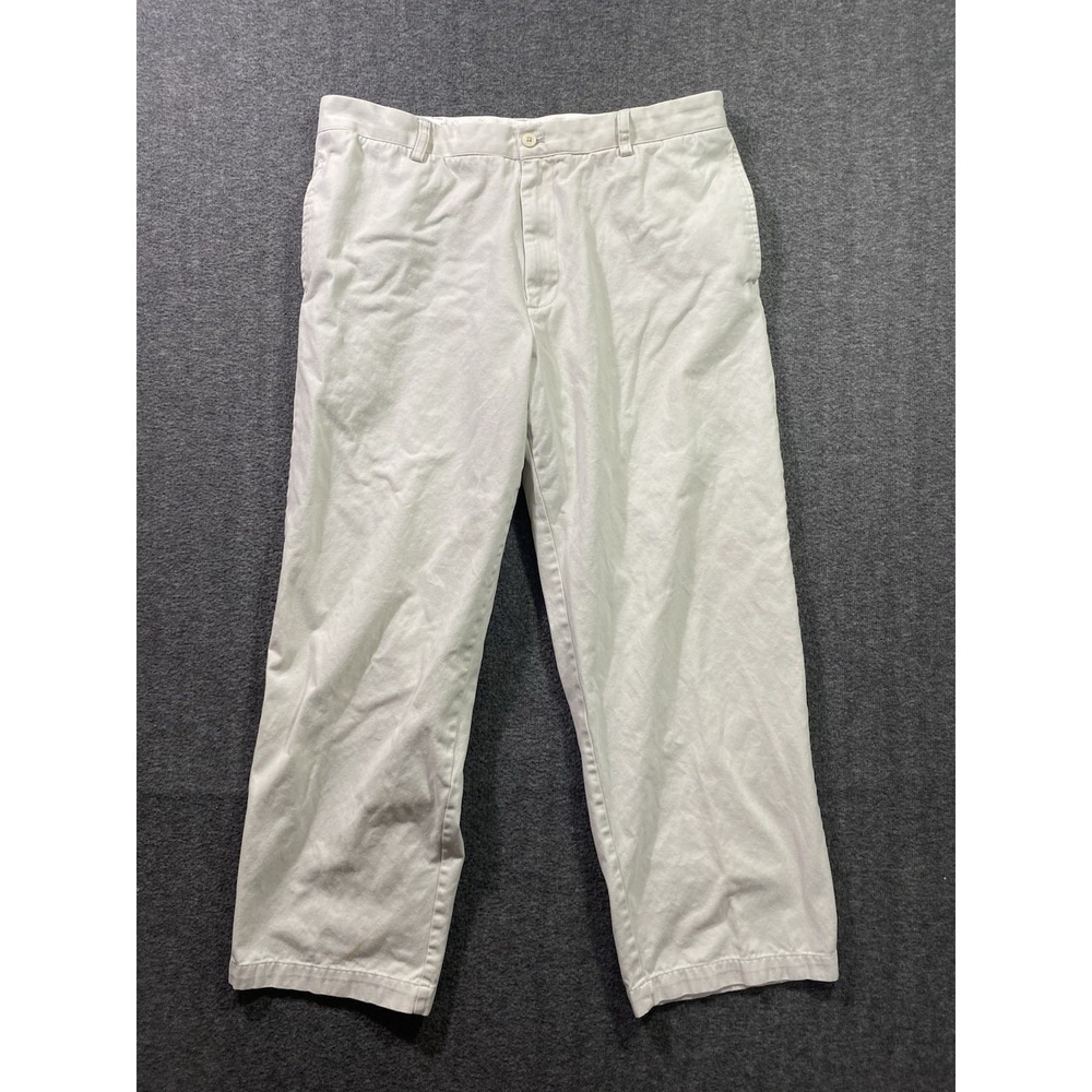 Chaps True American Chino Mens Pants Beige Straight Flat Front Size 38x30